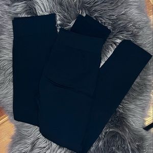 2pk Black Catherine Maladrino Fleece-lined Compression Leggings